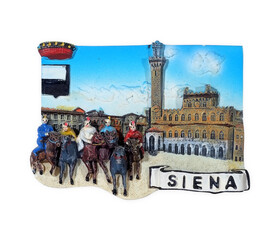 Magnetic souvenir from Siena (Italy). Design element with clipping path