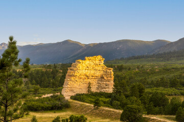 Beautiful Monument Rock near Monument town in Colorado