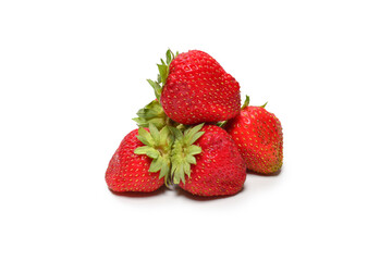 Strawberry. Fresh berries macro. Isolated on white.