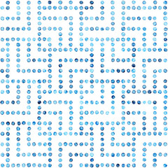 Seamless watercolor pattern. Simple geometric lines. Blue and white colors. Prints for textiles. Uneven edges. Vector illustration.