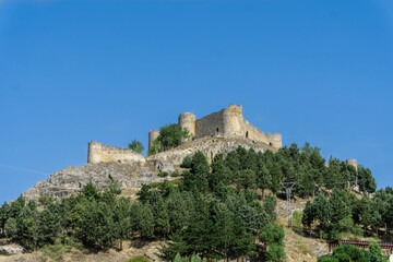 Fototapeta na wymiar Ruined castle. Aguilar de Campoo, belonging to the province of Palencia, in the autonomous community of Castilla y León, Spain