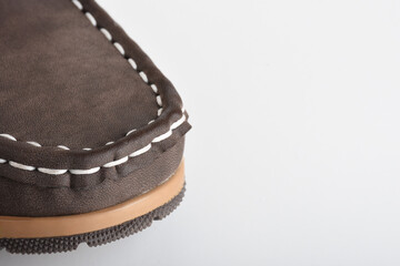 Close-up suede leather men shoes