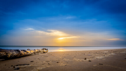 Sunset at the beach in Huelva