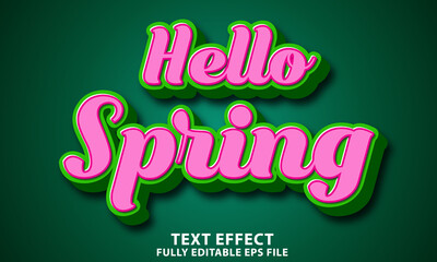Fototapeta premium Hello spring text effect