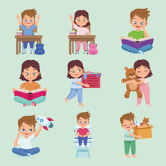 little kids practicing activities