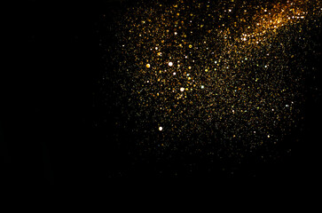 Fototapeta na wymiar glitter vintage lights background. gold and black. de focused.