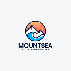 mountain logo, sea logo design idea