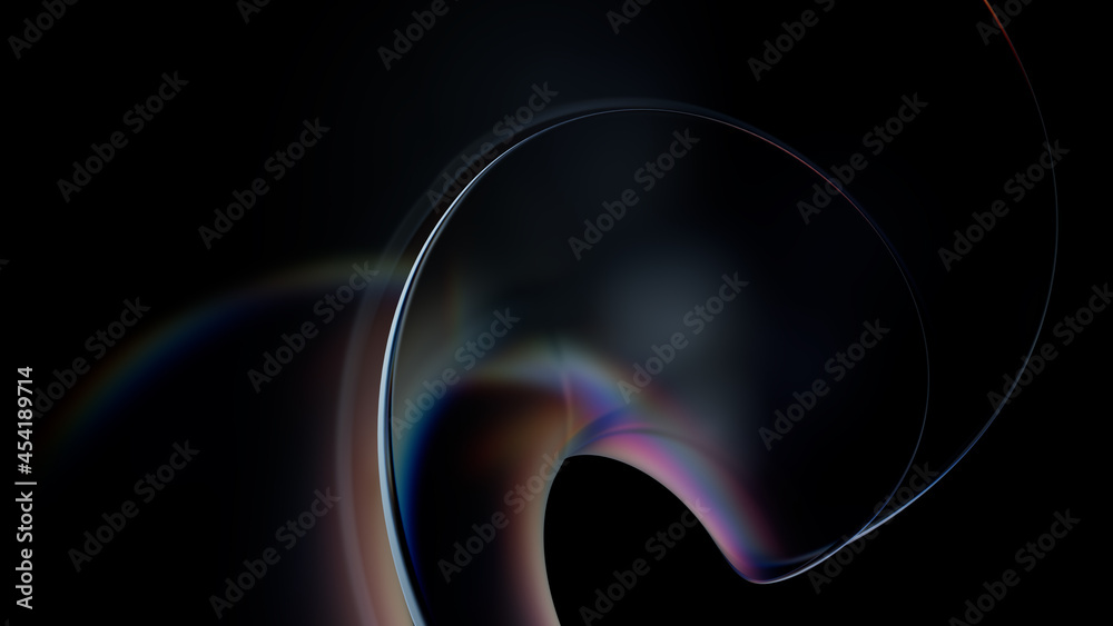 Poster modern glass-based 3d render. abstract background with soft reflections and dispersion effect.