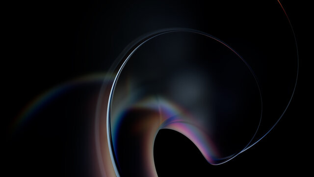 Modern glass-based 3d render. Abstract background with soft reflections and dispersion effect.