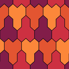 Seamless pattern. Ethnic ornament. Geometric background. Tribal wallpaper. Ethnical image. Tribe motif. Ancient mosaic. Digital paper. Folk web design. Textile print backdrop. Vector art work