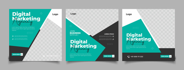 Digital business marketing banner for social media post template	