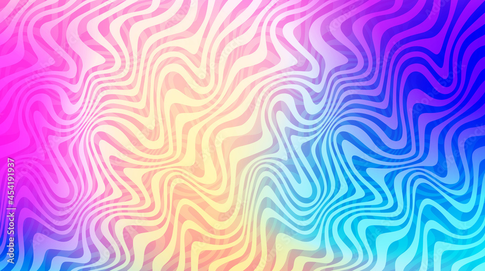 Poster Vector Background with Colorful Gradient and Abstract Waves. Liquid Wavy Water Ripples Bg