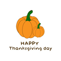 Thanksgiving day card with pumpkins for your design, vector illustration. 
