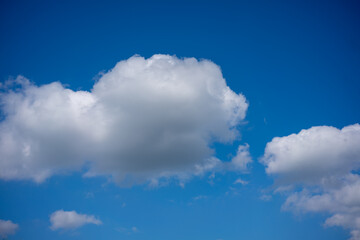 Naklejka na ściany i meble Perfect blue sky with white clouds
