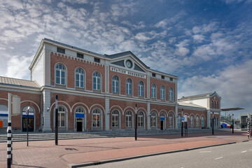 Fototapeta na wymiar >>> BUILD IN 1872 Station Dordrecht is the NAME OF THE STATION Not a trademark not a commercial cultural history <<< Station Dordrecht railway station (1872) South Holland province, The Netherlands