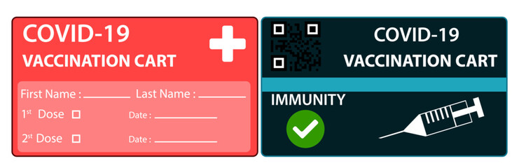 Vaccination card icon Covid-19 vaccination vaccination immunity card. Intercountry travel vaccination immunity card.Coronavirus travel passport.Vecrorel design EPS 10.