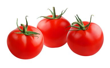 Tomatoes isolated on white background with clipping path