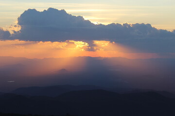 sunset in the mountains