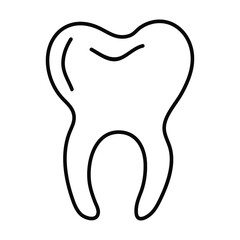 Healthy tooth linear icon. Vector illustration isolated on white.