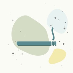 Vector image cigarettes with smoke on multicolored background.