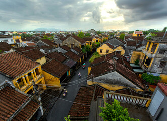 The old roofs of Hoi An heritage in Vietnam