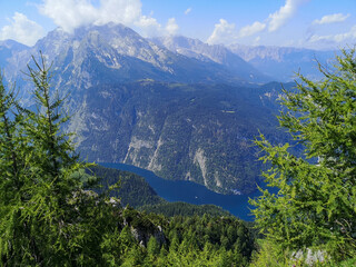 Naklejka na ściany i meble Königssee lake: view from the Jenner mountain - Berchtesgaden Alps, Germany