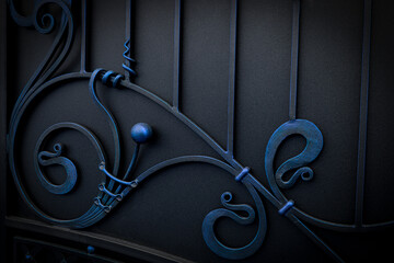 forged metal fence in retro style