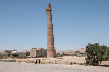 Historical minarets in Herat was built In the reign of Shahrukh Mirza in 1438, Afghanistan
