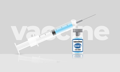 Needle and Syringe Coronavirus COVID-19 vaccine, vaccine dose in vector art.