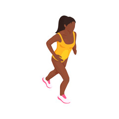Fototapeta na wymiar Isometric Running Woman