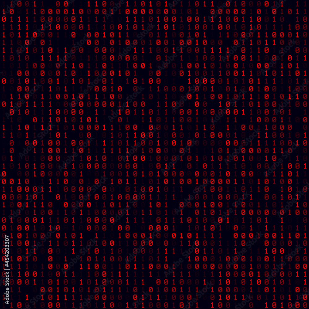 Poster abstract matrix background. red filled binary background. medium-sized seamless pattern. elegant vec