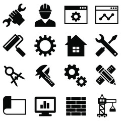 set of engineering icons, llustration. collections of engineering icons concept isolated