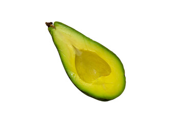 Sliced ​​avocado on white background