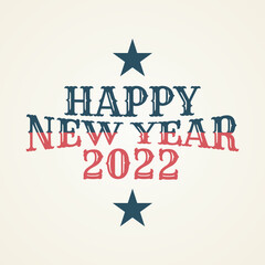 Vintage Happy 2022 new year banner for your seasonal holidays