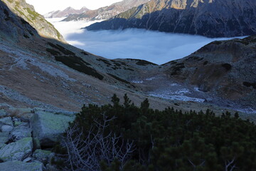Tatry, góry, mgła w górach, Morskie Oko © Marcin