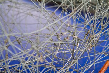 Tangled wire, outdoor, in close up