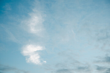 Naklejka na ściany i meble Panorama blue sky clouds background.Bright blue sky with clear white clouds.