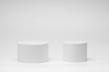 White product background. Empty podium