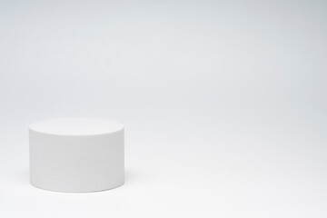 White product background. Empty podium