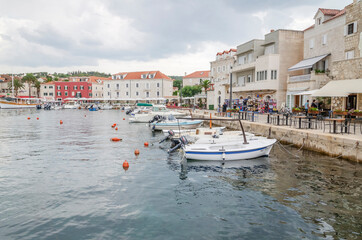 Picturesque bay in Sutivan village. Sutivan is situated on the north coast of Brac island in Croatia