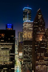 Downtown Houston cityscape at night