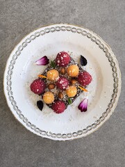 Tartelette crue duo framboises 