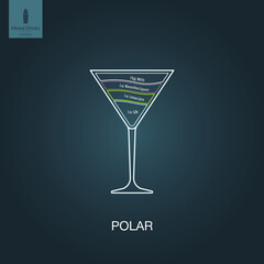 Vector illustration. Mixed alcohol drink. Cocktail