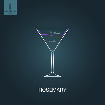 Vector illustration. Mixed alcohol drink. Cocktail