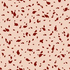 Seamless pattern with red. Leaves. Simple design for fabric, textile, wallpaper and packaging 