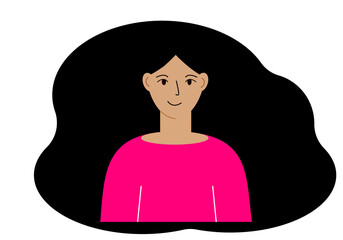 Illustration of a beautiful woman with lush hair