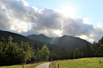 sun ray in the mountains