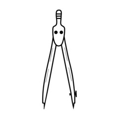 School compass icon. Vector outline illustration.