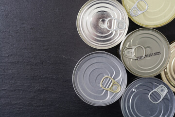 Tin silver cans for tinned food