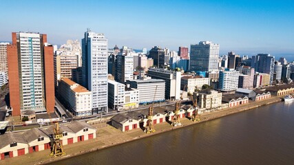 Porto Alegre RS - Aerial view of downtown Porto Alegre, capital of Rio Grande do Sul